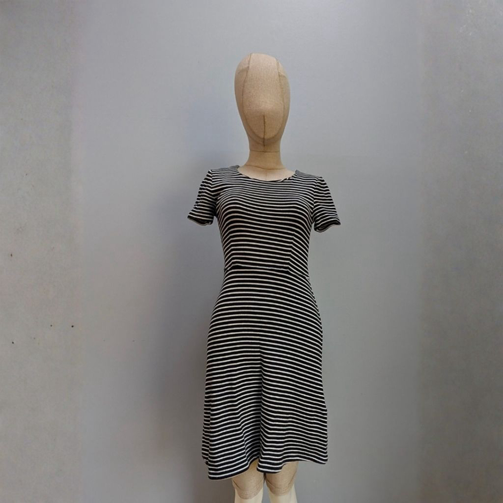 Madewell Black White Striped T-Shirt Dress - XS - Picture 2 of 9